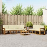 vidaXL Set de canapea cu pernă 8 pcs Natural și Crem 3366118