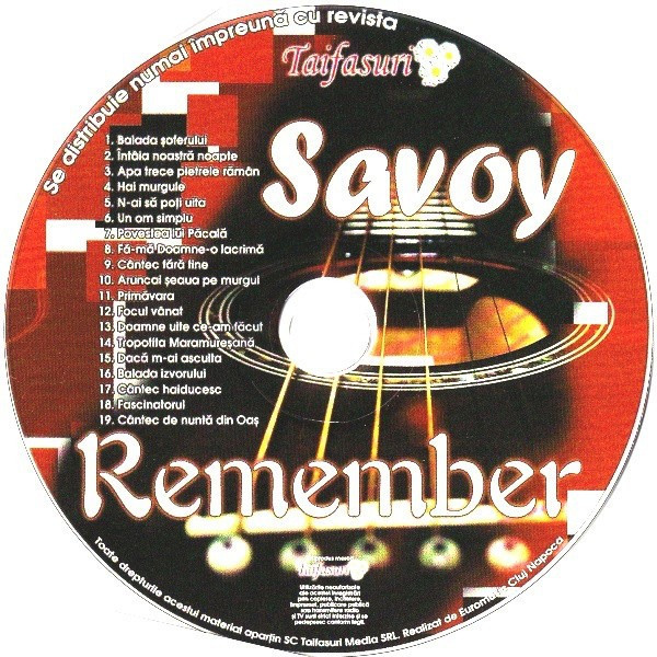 CD Savoy &lrm;&ndash; Remember, original