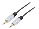 Cablu Audio Jack 3.5mm la RCA x2 1m Aurit Negru PVC