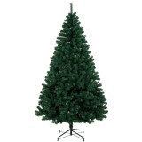 HOMCOM Brad de Crăciun 230 cm cu ramuri articulate 1300 v&acirc;rfuri din PVC ignifug montaj rapid suport oțel verde | Aosom Romania