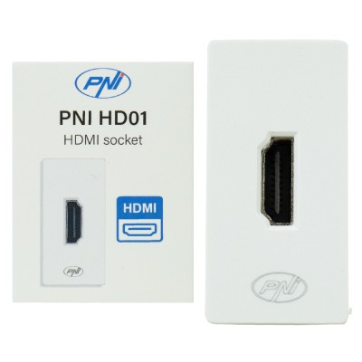HDMI socket PNI HD01 modular, recessed mounting, white foto