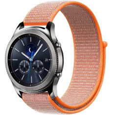 Curea ceas Smartwatch Samsung Galaxy Watch 4, Watch 4 Classic, Gear S2, iUni 20 mm Soft Nylon Sport, Electric Orange foto