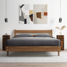 Gossi dulap, stejar fumuriu, 30x30x70 cm, lemn prelucrat