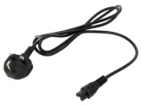 Cablu 3x0,75mm2 BS 1363 (G) cu mufă IEC C5 mamă PVC 1,5m negru POS