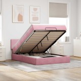 VidaXL Cadru de pat otoman cu saltea roz 140x200cm catifea 3312559