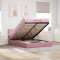 vidaXL Cadru de pat otoman cu saltea roz 140x200cm catifea 3312559