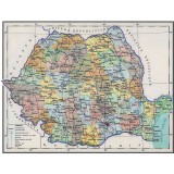 Harta administrativa Romania, 1978, reproducere