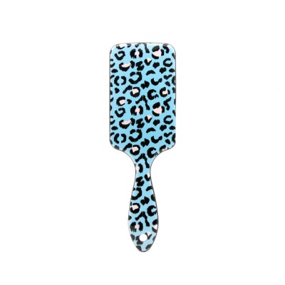 Perie pentru par, dreptunghiulara, Leopard, Turcoaz foto
