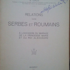 N. Iorga - Relations entre serbes et roumains (1922)