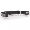 Set mobilier de gradina cu perne, 8 piese, lemn masiv de pin