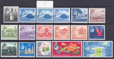 DB1 Trinidad Tobago 1960 - 66 Uzuale Pasari Arhitectura 17 v. ( variante ) MNH foto