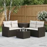Cumpara ieftin Set de canapea 6 buc. Negru si Alb crem 55 x 55 x 37 cm