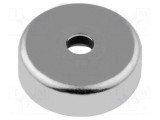 Magnet fix ferită 27N &Oslash;20mm H6mm oțel ELESA GANTER