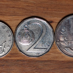 Cehia - set de colectie 3 monede diferite - 1 koruna 2 koruny 5 korun - superbe