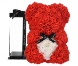 Cumpara ieftin Ursulet de trandafiri, flori artificiale, 25 cm, rosu - RESIGILAT