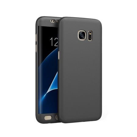 Husa Fullbody MyStyle Black pentru Samsung Galaxy acoperire completa 360 grade S7 cu folie de protectie gratis
