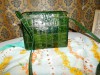 Poseta vintage crocodil , verde , deosebita , esarfa noua cadou, Geanta de umar, Multicolor, Piele
