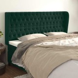 vidaXL Tăblie pat cu aripioare verde &icirc;nchis 183x23x118/128 cm catifea 3118355