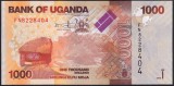 Bancnota Uganda 1000 Shillings 2022, P-49, UNC, Necirculata, Colectie