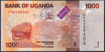 UGANDA █ bancnota █ 1000 Shillings █ 2022 █ P-49 █ UNC █ necirculata foto