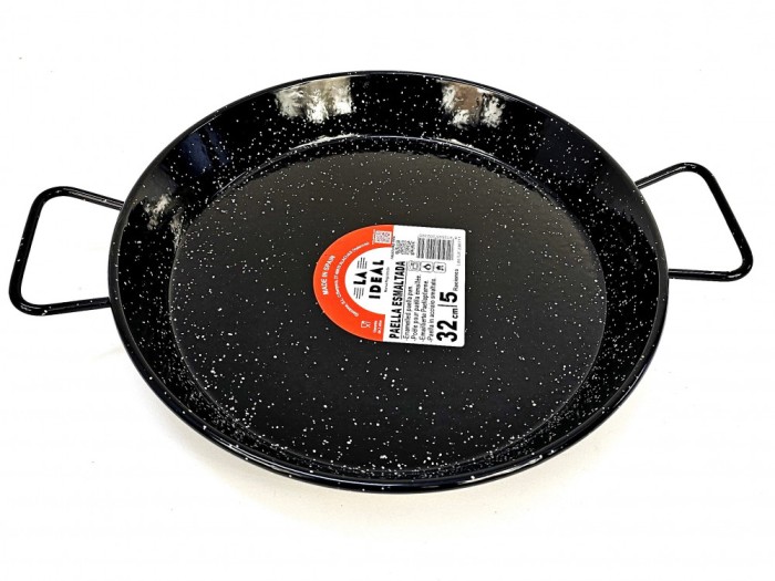 Tigaie din otel emailat vitrificat, paella valenciana fructe de mare, diametru 32 cm, 5 portii, 2 manere, Garcima, GRC20232