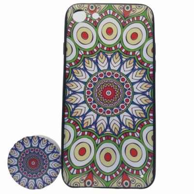 Husa Apple iPhone 7 Plus/8 Plus Multicolor Model Paun + Popsocket inclus foto