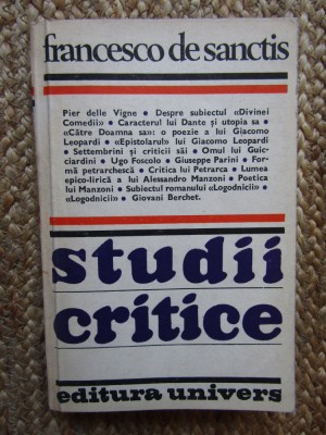 Studii critice- Francesco de Sanctis foto