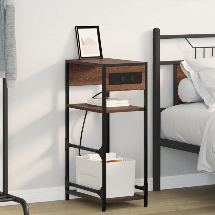vidaXL Dulap de noapte Stejar brun 40 x 27 x 76 cm Lemn compozit