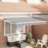Copertina Retractabila vidaXL, 3x2.5m, Antracit/Alb, Aluminiu, Protectie UV, Montaj Perete, Terasa/Gradina