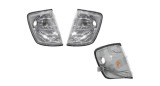 Set lampa semnalizare fata Mercedes W124/Clasa E, 12.1984-06.1996, montare fata, stanga+dreapta, transparent, argintiu; Tuning, Eagle Eyes