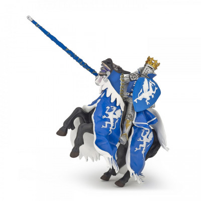 Papo figurina calul regelui cu blazon dragon albastru foto