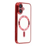 Husa compatibila cu IPhone 17, ALC MOBILE, pentru telefon mobil cu protectie pentru camera, Tehnologie MagSafe, rezistenta la socuri, contur Rosu