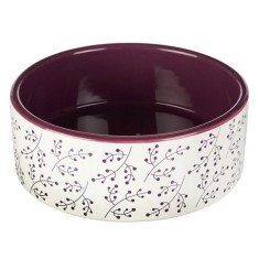Bol de ceramica pentru caine ,alb -ro?u rubiniu 0,8 L foto