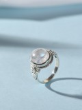 Cumpara ieftin Inel din Argint 925 , zMystic Moonstone, , Design Boem cu Piatra Naturala E i Detalii Rasucite