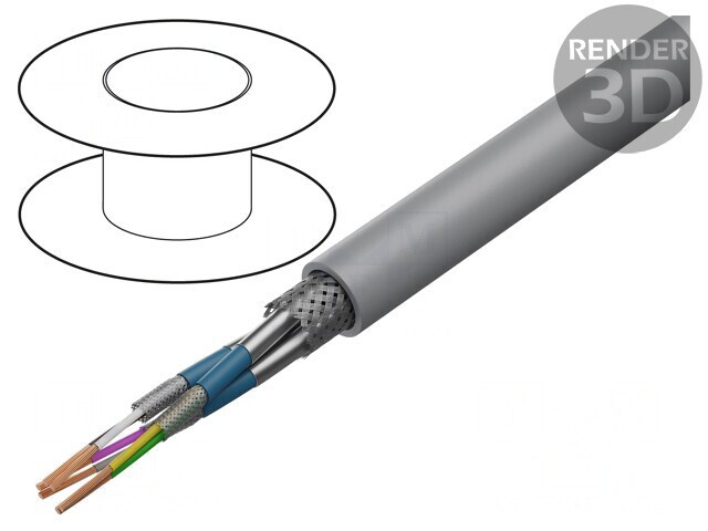 Cablu PVC gri 3x2x0,14mm2 350V cu autostingere