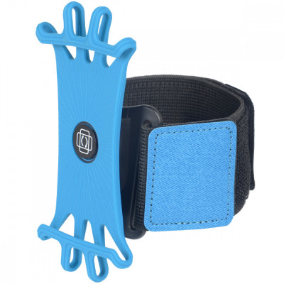 Husa Mbrands banderola telefon pentru brat/mana pentru alergat cu 360&amp;deg; rotire, Armband suport pentru brat smartphone jogging - Albastru foto