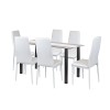 Leziter Set de masa Norman 6 1 alb Mobalis Homvera