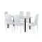 Leziter Set de masa Norman 6 1 alb Mobalis Homvera