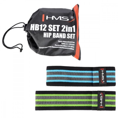 Set benzi elastice 2in1 HMS HB12 FitLine Training foto