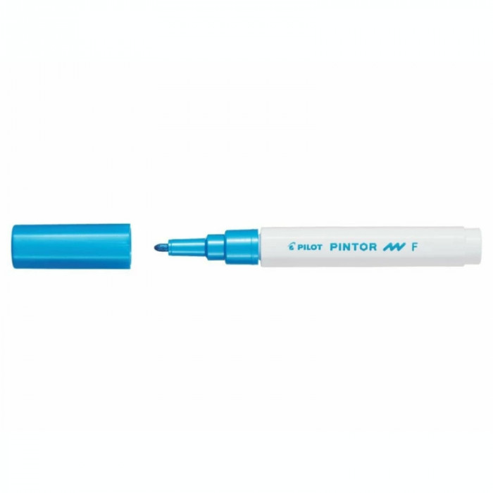 Marker cu vopsea Pilot Pintor Metalic varf rotund 1.0 mm Fine Albastru Metalic