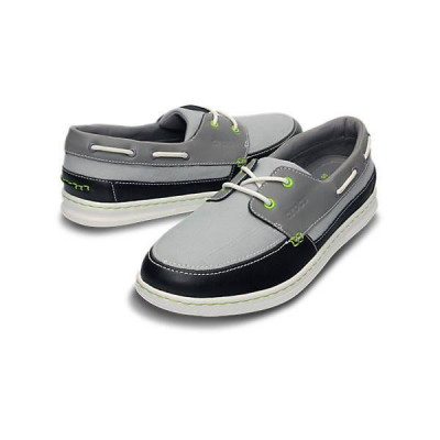 Pantofi Crocs Men&amp;#039;s LoPro Canvas Boat Sneaker Negru - Black/Pearl White foto