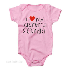 Body roz pentru fetite - I love grandma and grandpa (Marime Disponibila: 0-3