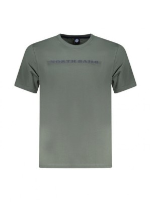 Tricou barbati, cu imprimeu cu text, Regular fit, Verde, S foto