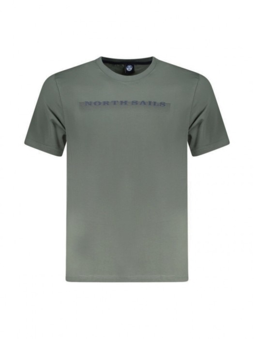 Tricou barbati, cu imprimeu cu text, Regular fit, Verde, S