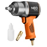 Cheie pneumatica cu impact 1/2, 1300 Nm, Twin Hammer, NEO Tools