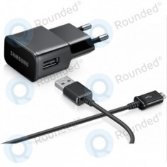 Încărcător de călătorie Samsung USB 1000 mAh incl. Cablu de date USB (Bulk) negru ETA0U81EBE + ECC1DU5ABE