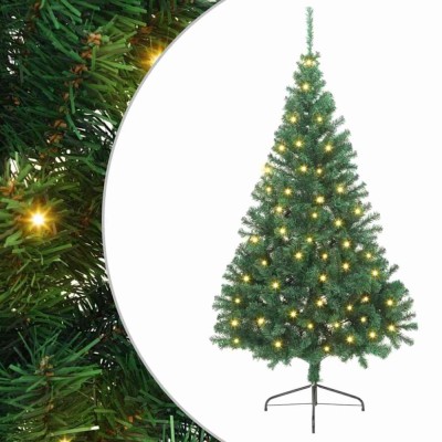 vidaXL Brad de Crăciun artificial pre-iluminat Verde 240 cm PVC 3397033 foto