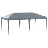 Outsunny Cort Pliabil pentru Grădină cu Sac de Transport din Oțel Epoxidic și Poliester Oxford, 5,85x2,95x2,7 m, Gri | Aosom Romania