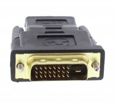 Adaptor HDMI 19 pini mama - DVI-D 24+1 pini tata aurit Well foto