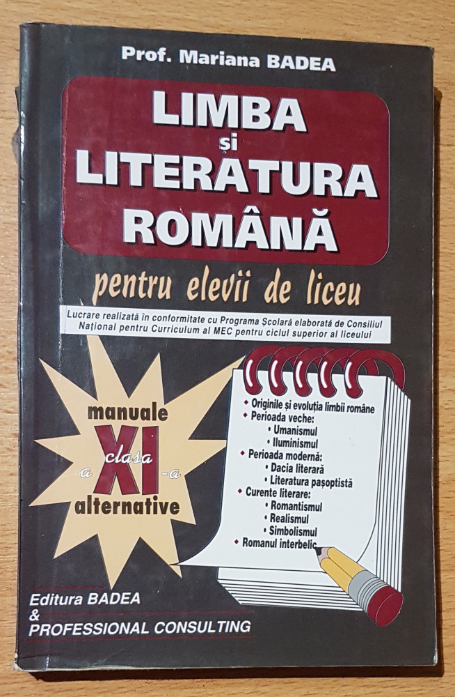 Limba si literatura romana clasa XI de Mariana Badea | Okazii.ro